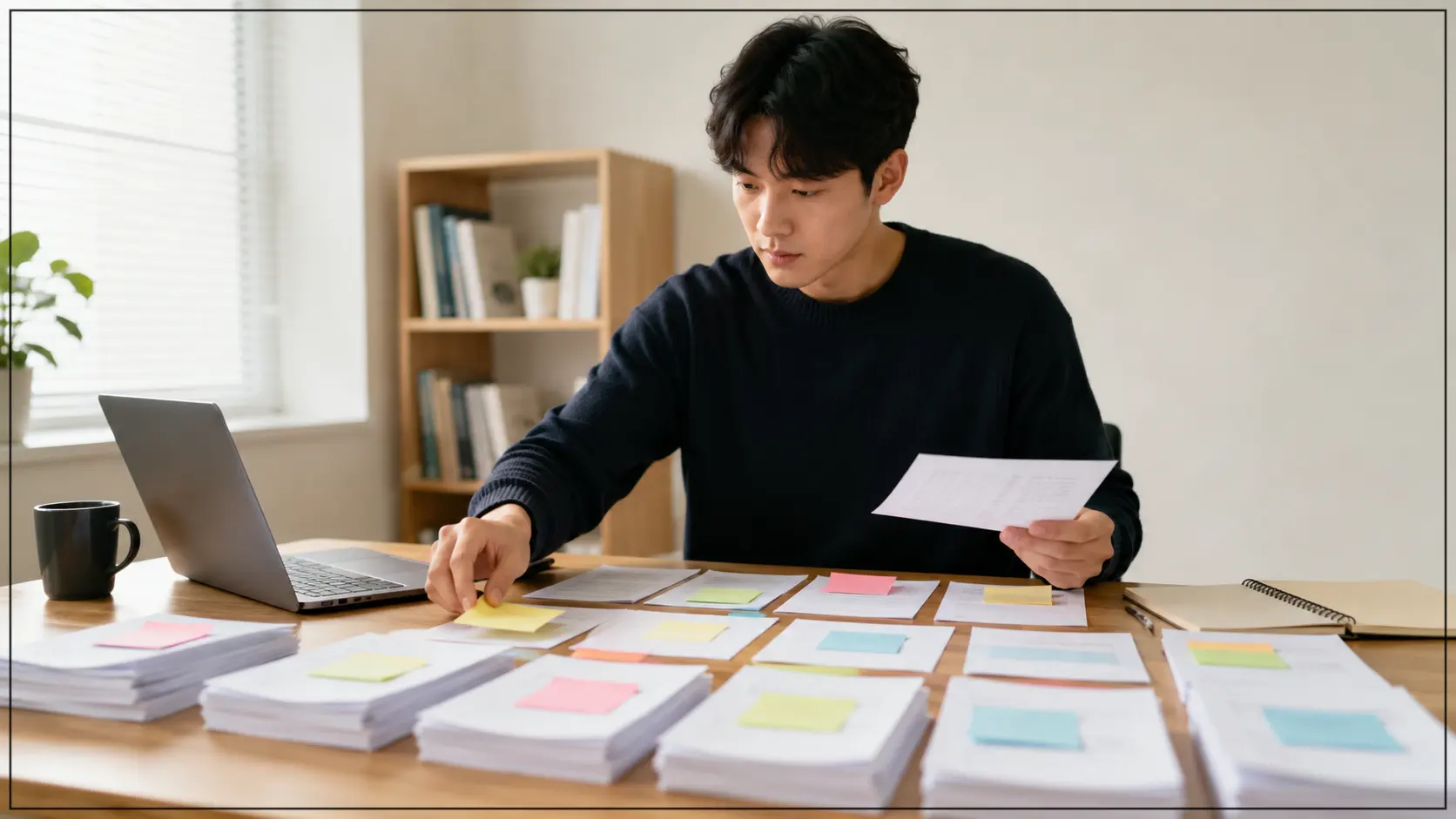 비슷한 글 목록을 정리하는 장면