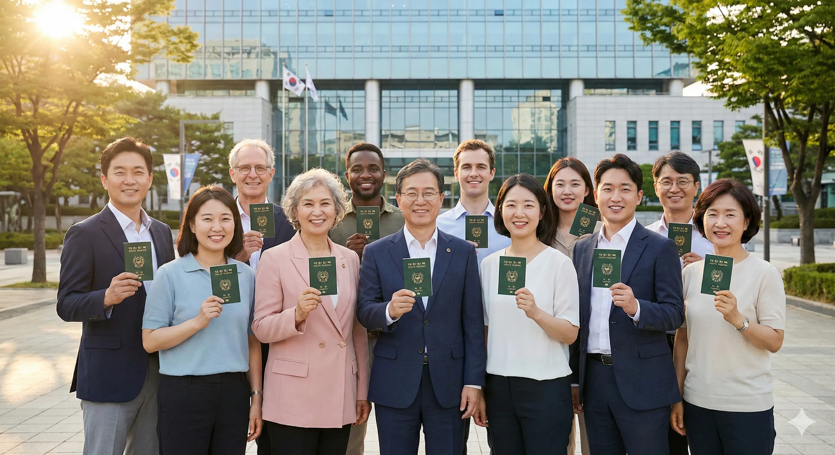 한국 국적 취득을 기뻐하는 외국인들의 모습