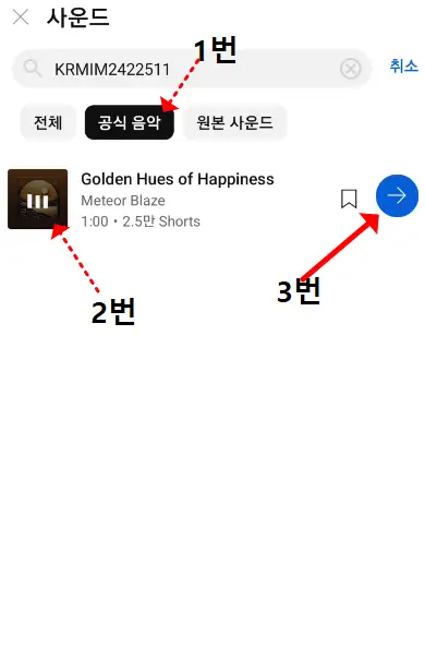 유튜브 쇼츠 짤 스튜디오 음원 적용