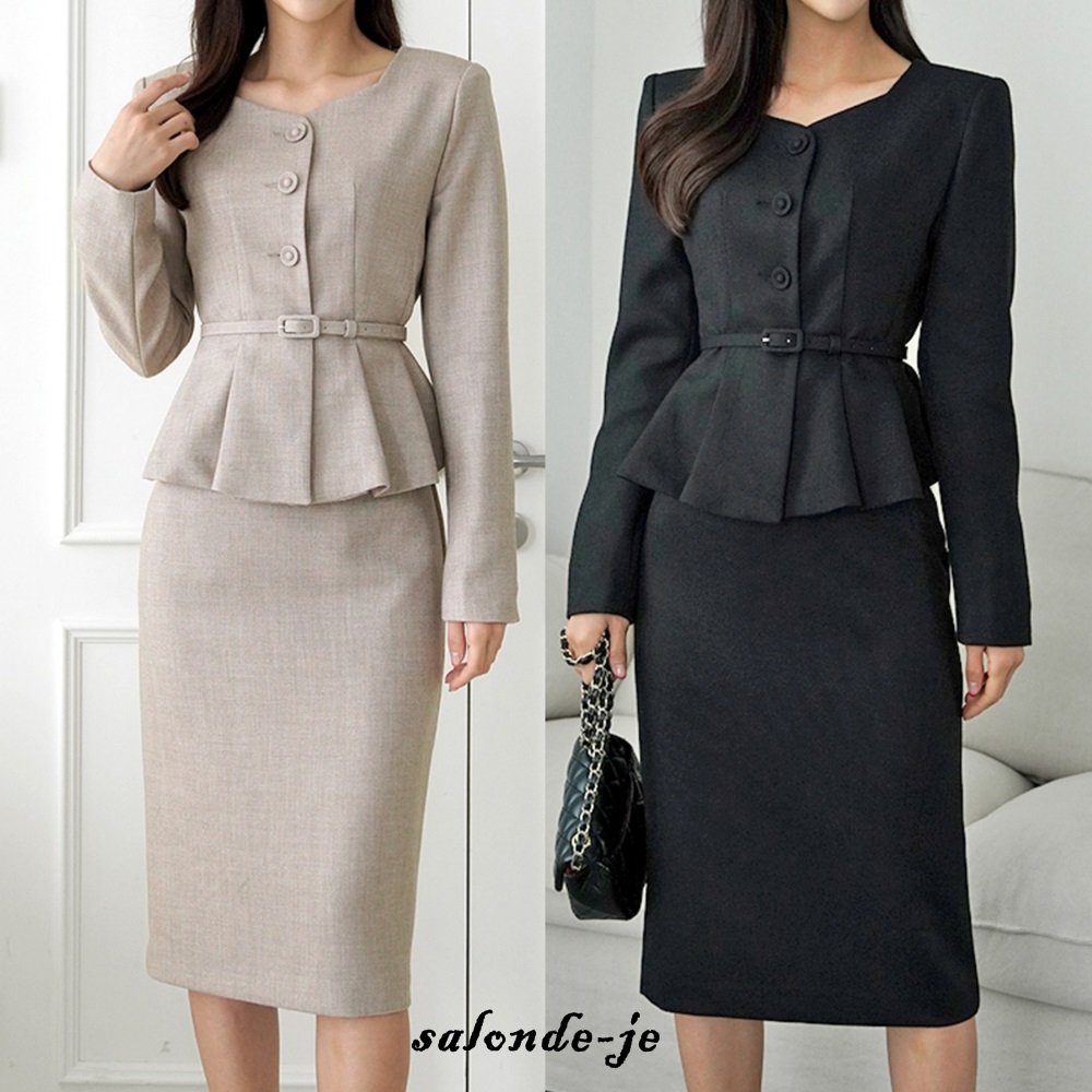 여자세미정장 치마 정장 스커트 투피스 셋업 수트 가을 여성정장 세트