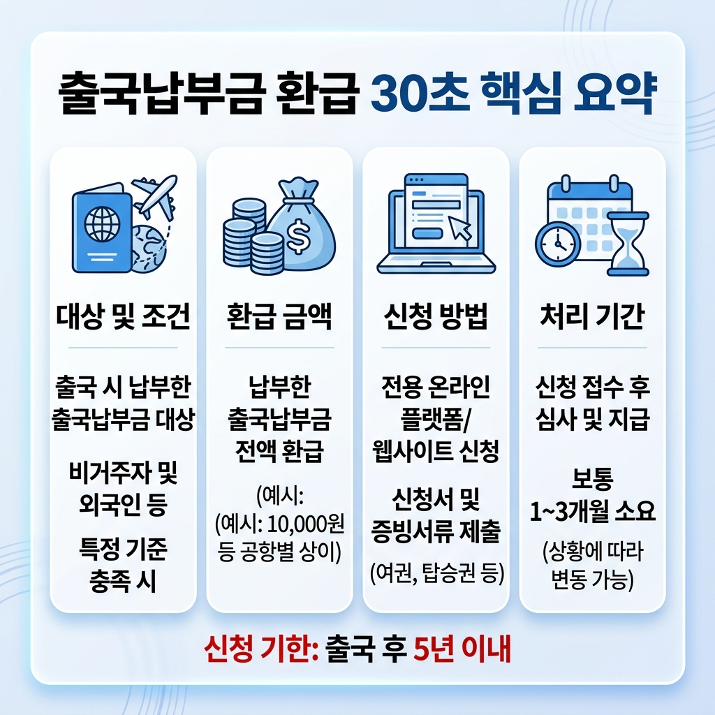 출국납부금 환급 신청 방법 핵심 요약 카드