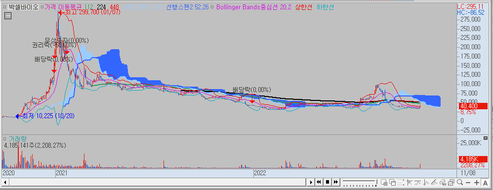 박셀바이오 차트