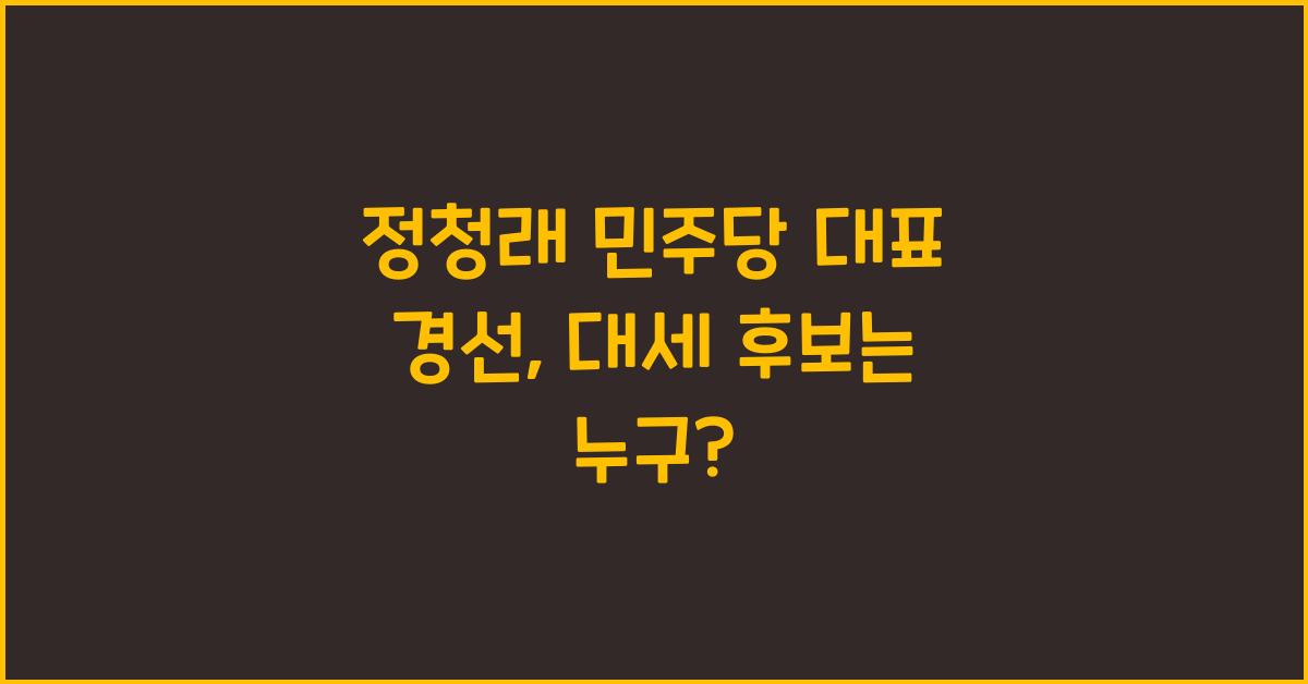 정청래 민주당 대표 경선