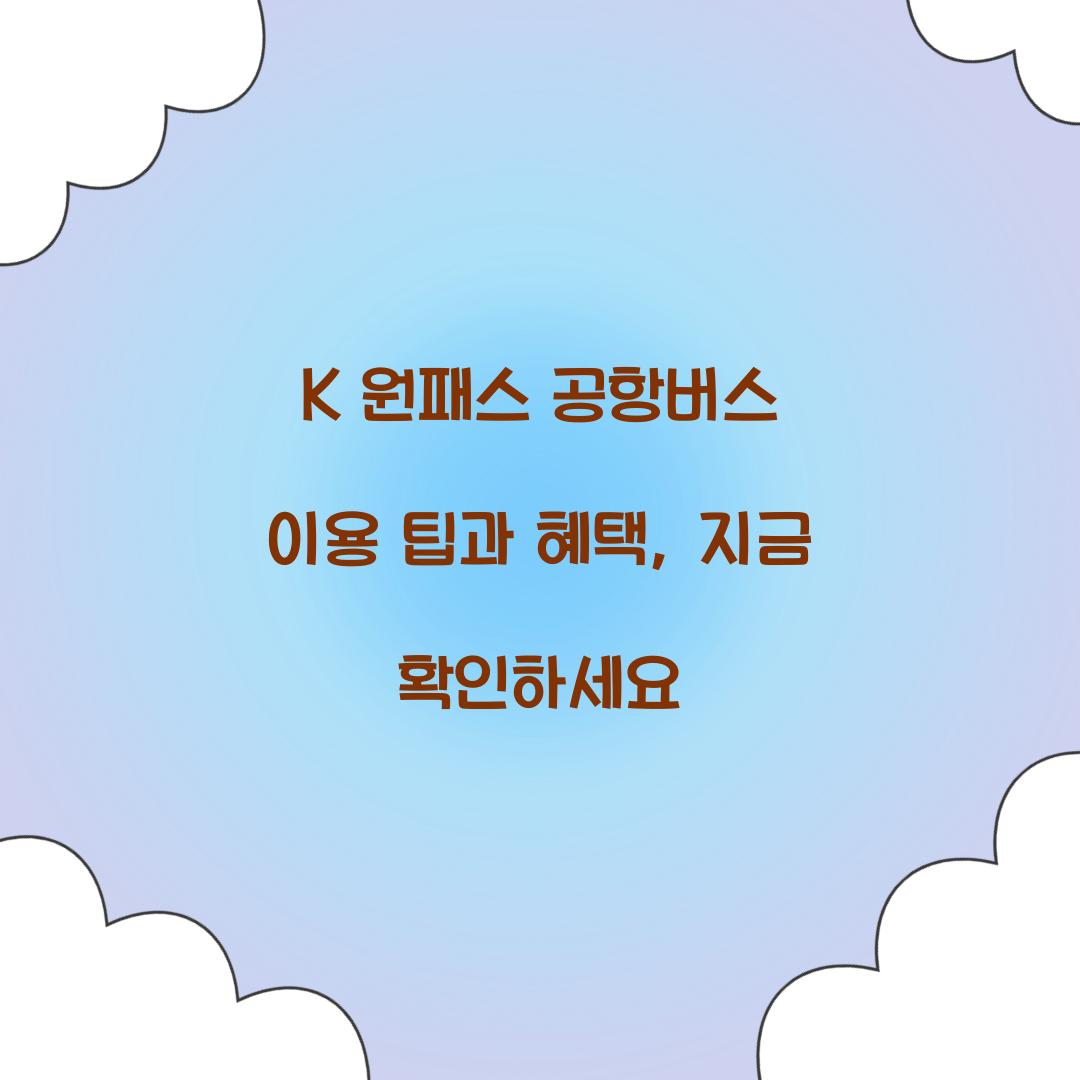 K 원패스 공항버스 이용