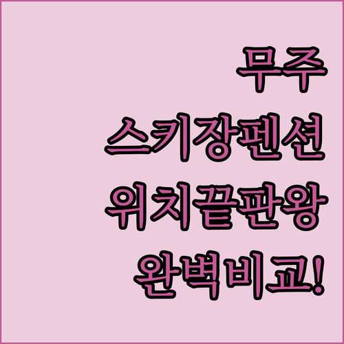 무주 스키장 펜션 추천 위치 좋은 숙..