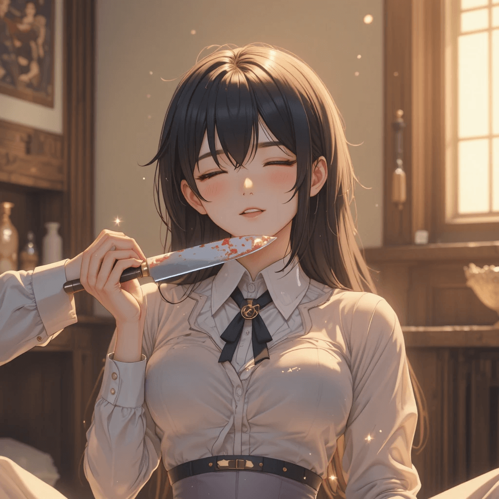 칼에 찔리지만 아프지 않고 웃는 꿈에 대한 이미지