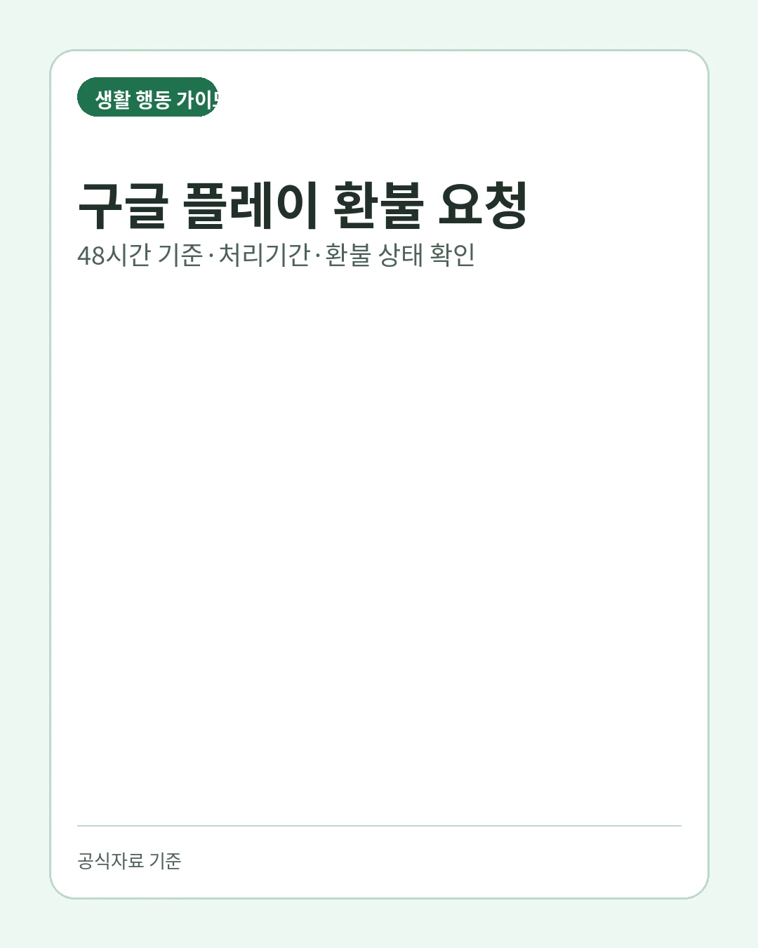 구글 플레이 환불 요청 48시간 기준 처리기간 상태 확인 대표이미지