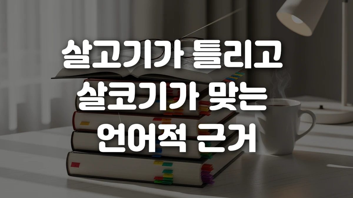 살고기가 틀리고 살코기가 맞는 언어적 근거