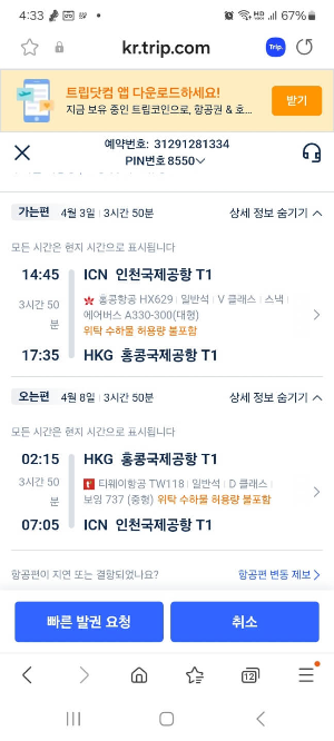비행기표