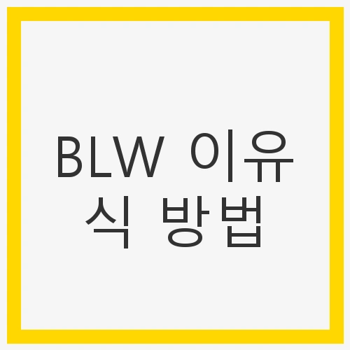 BLW 이유식 방법