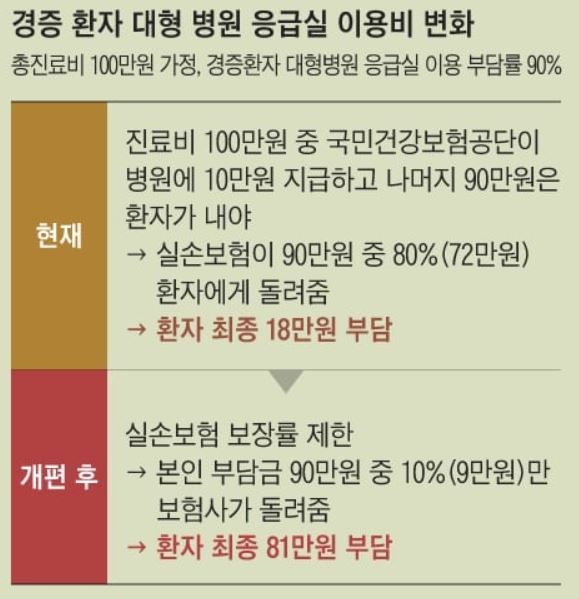 정부의 실손보험 개편안 주요내용