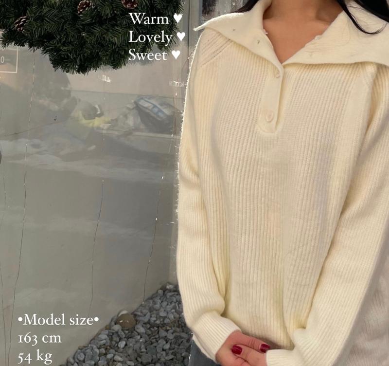 반집업 세일러 빅카라 터틀넥 니트 SERIN 하이넥 골지