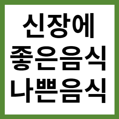 신장에 좋은 음식 나쁜 음식