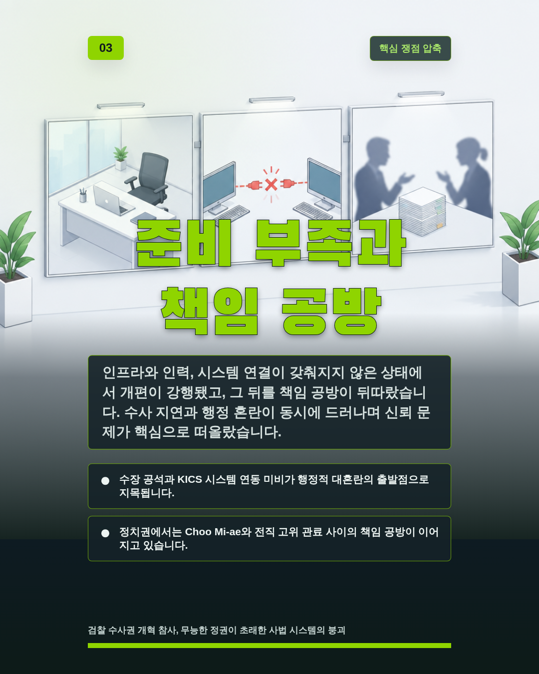 준비 부족과 책임 공방