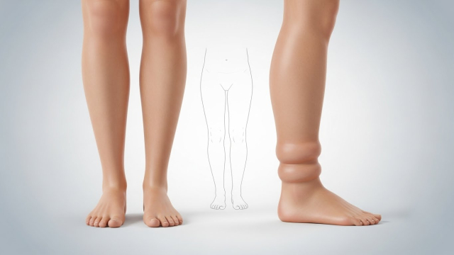 저알부민혈증으로 다리 부종이 있는 사람의 다리 클로즈업 일러스트