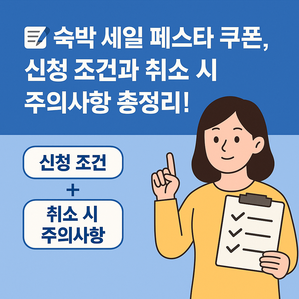 숙박 세일 페스타 쿠폰, 신청 조건과 취소 시 주의사항 총정리!