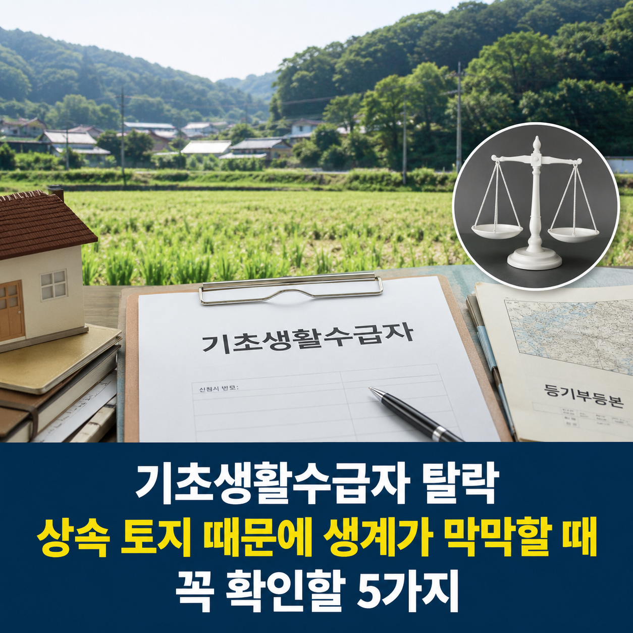 기초생활수급자 탈락, 상속 토지 때문에 생계가 막막할 때 꼭 확인할 5가지