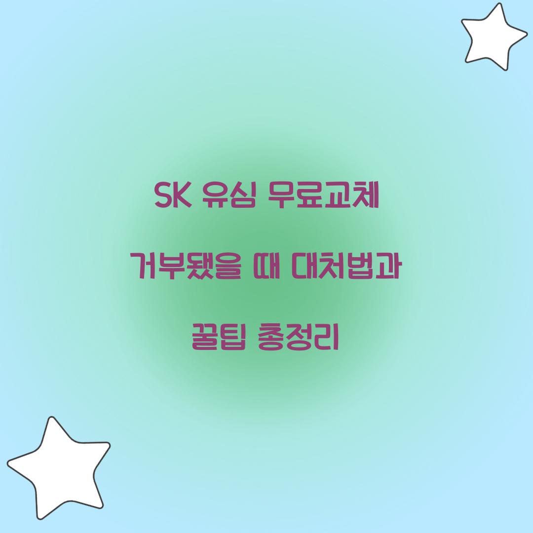 SK 유심 무료교체 거부됐을 때 대처법