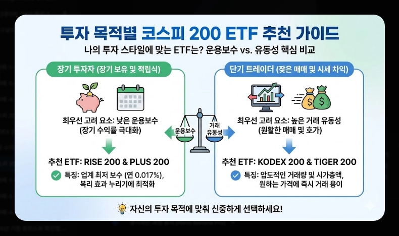 코스피200 ETF 전체 목록 [2026년] 운용보수&middot;순자산&middot;수익률 비교 및 목적별 추천