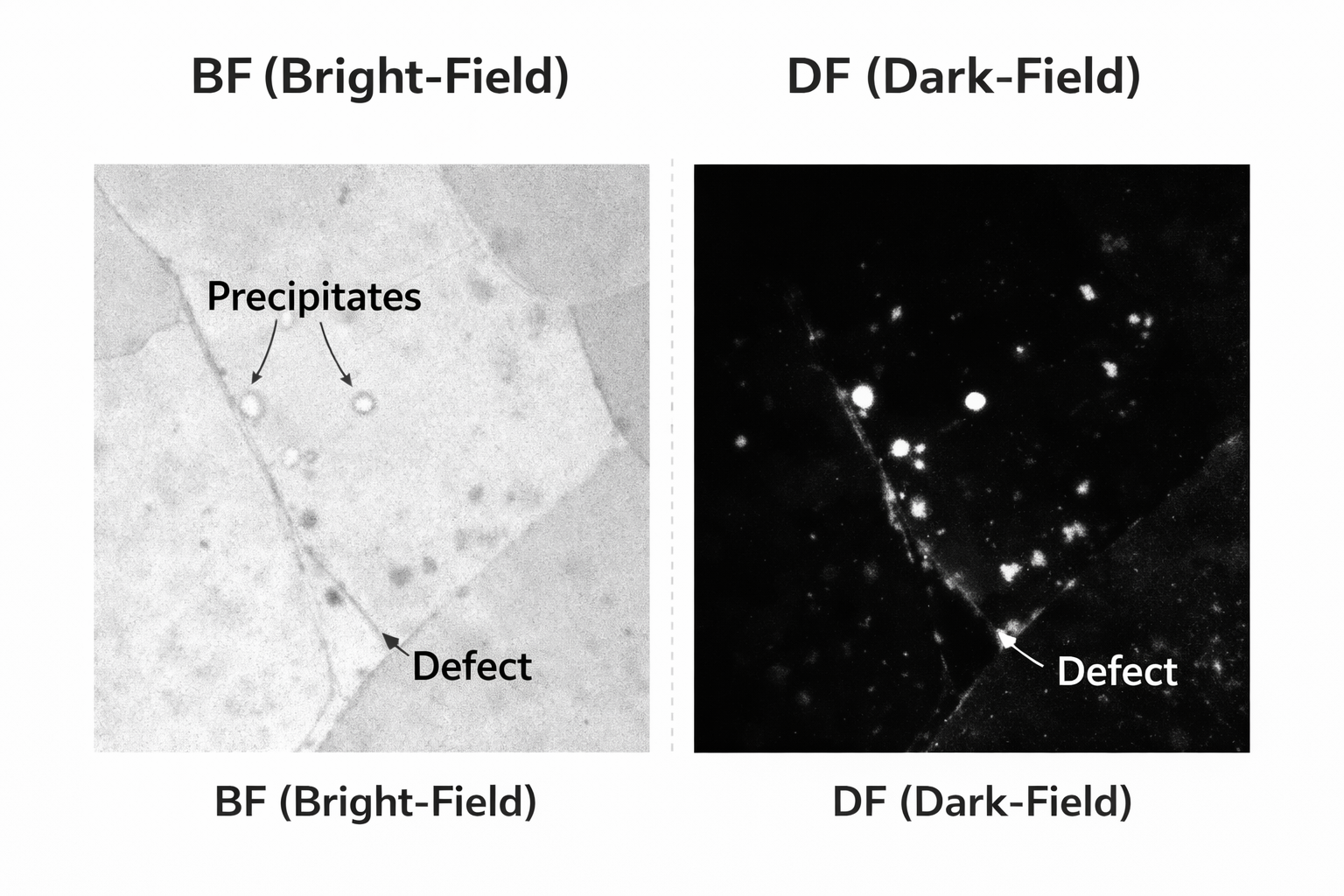 BF 이미지와 DF 이미지의 비교 이미지