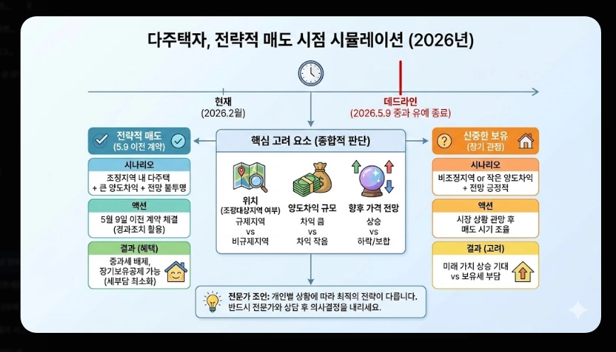 다주택 양도세 중과 폐지 [매도 시점 전략] 2026년 바뀐 세율 및 증여 vs 매도 비교