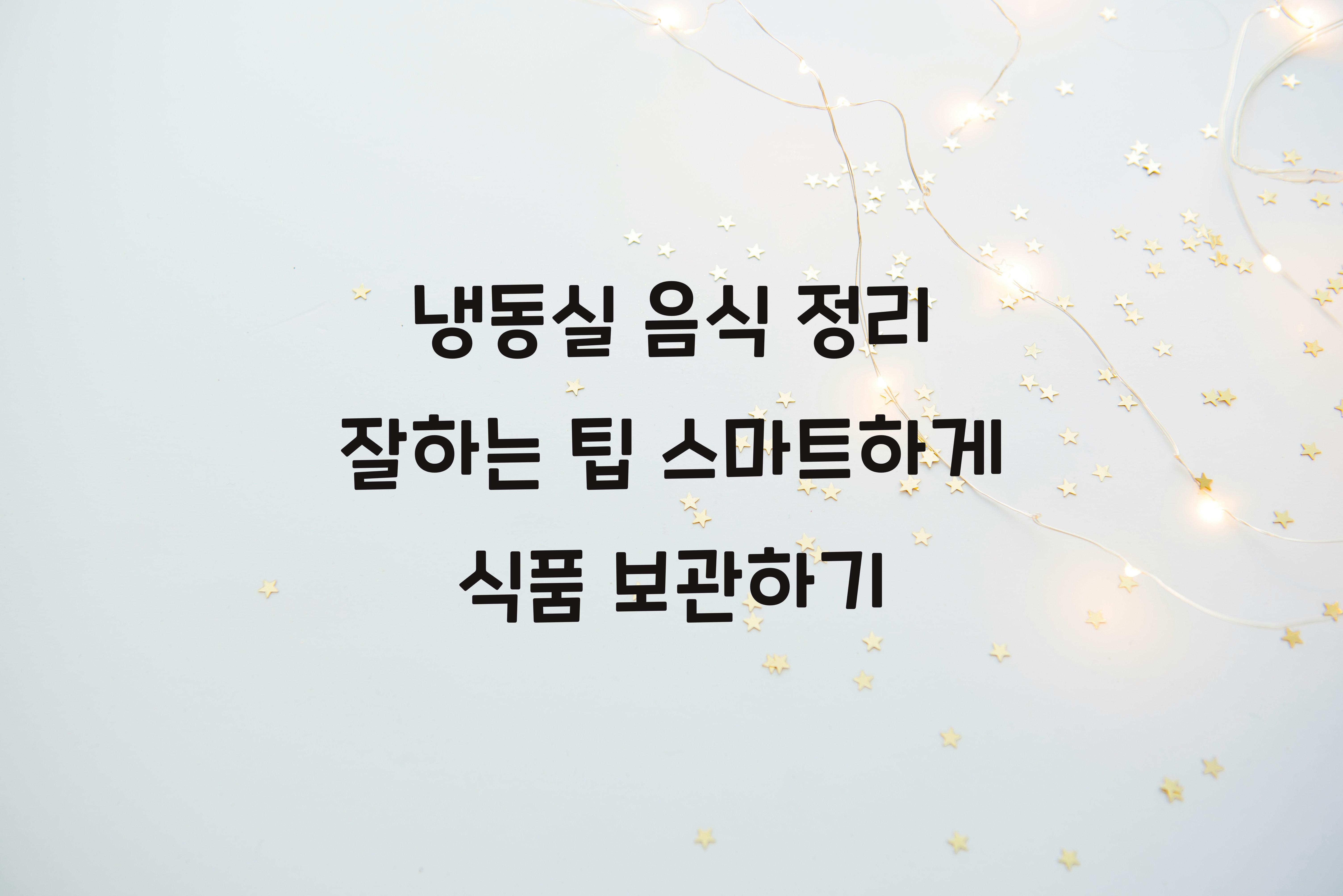 냉동실 음식 정리 잘하는 팁