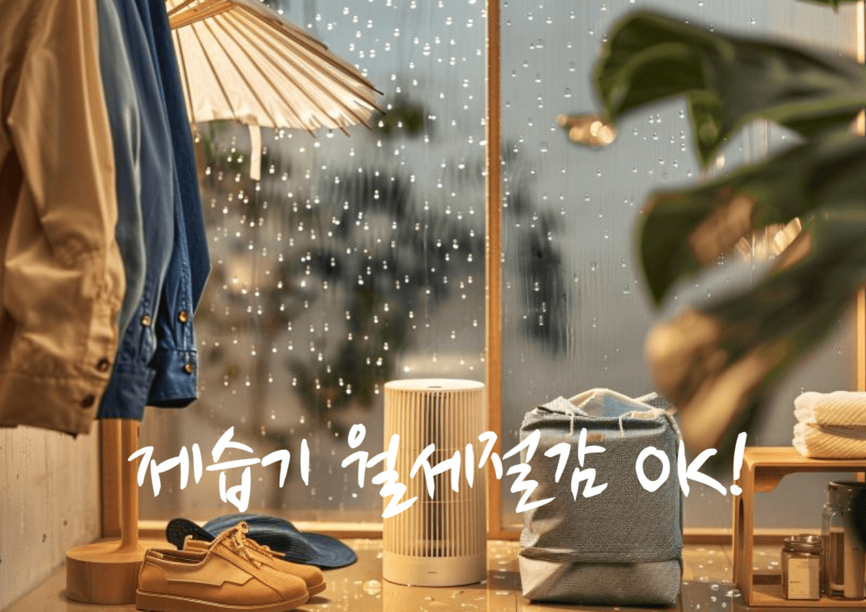 제습기로 월세절감을 경험하는 사람의 이미지