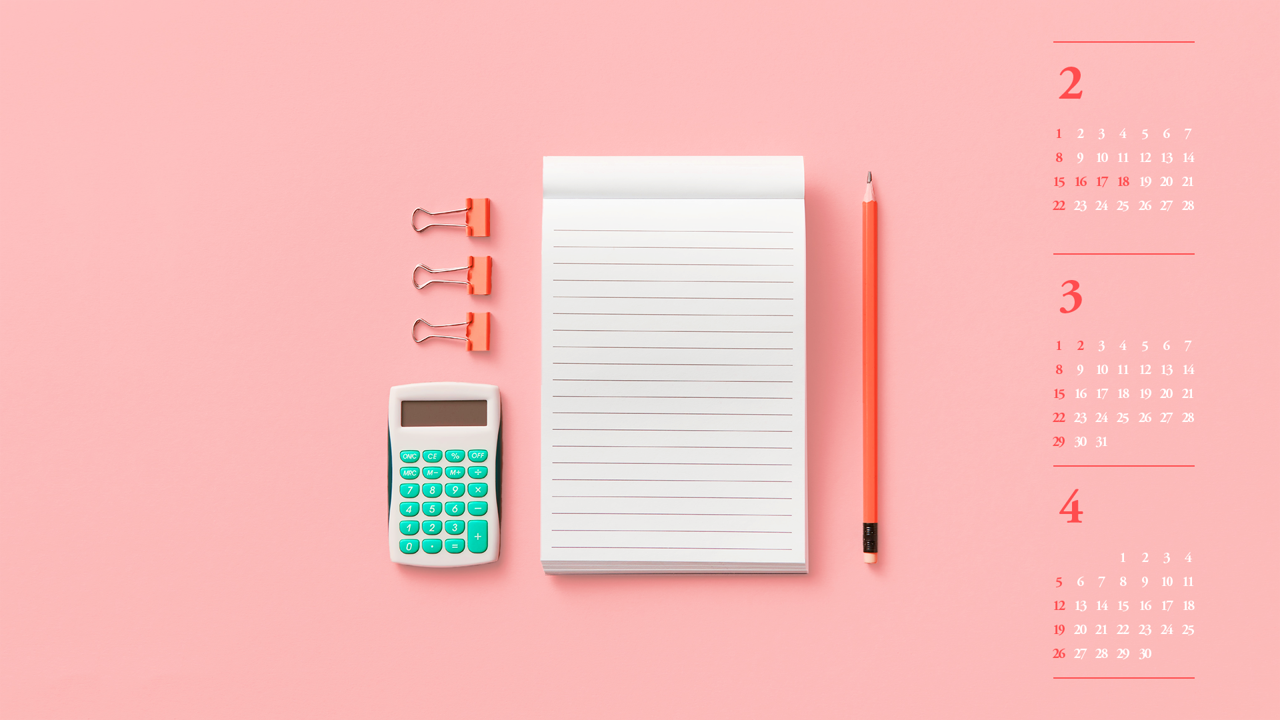 13 메모장과 계산기 B - 2026년3월 달력배경화면