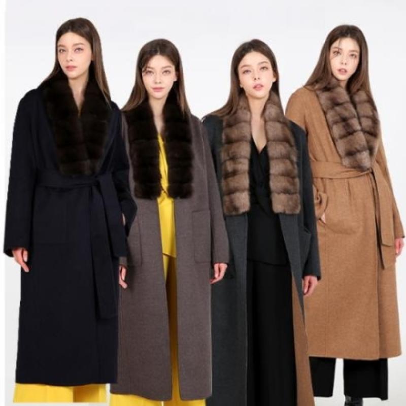 제이유퍼 P221 이태리 캐시미어 세이블 리버시블 코트