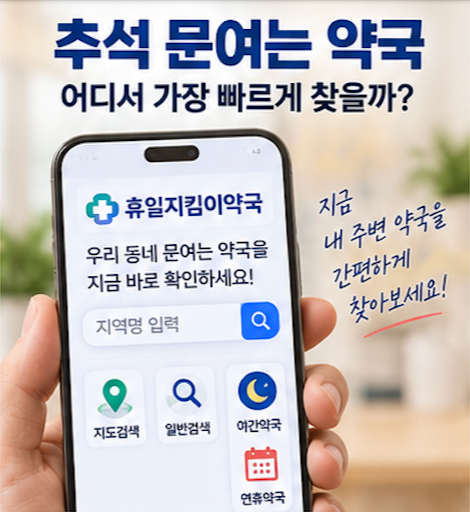 추석 연휴 문여는 약국 휴일지킴이약국 E-Gen 