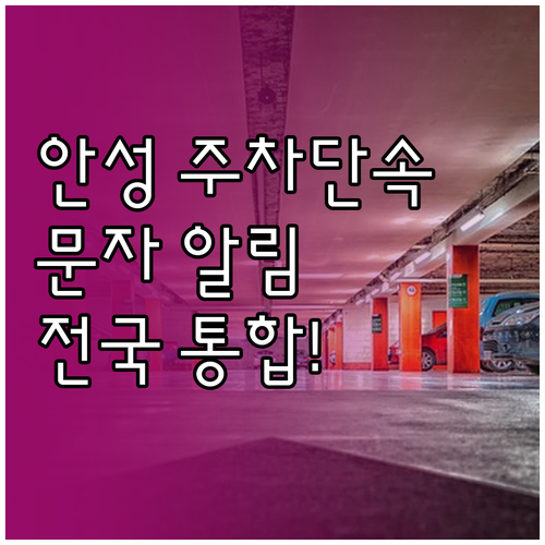 안성시 주정차 단속 문자 서비스 신청..