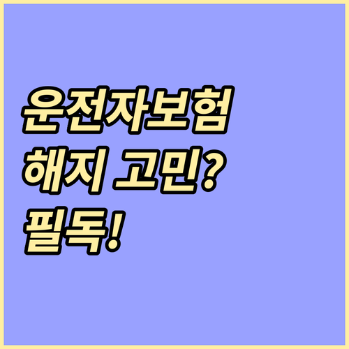 운전자보험 해지 전 필독: 환급금, ..