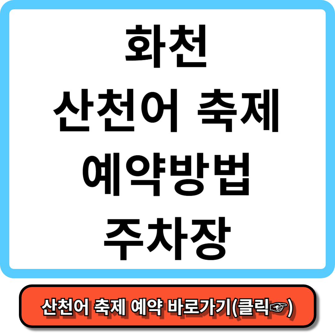 2025 화천 산천어 축제 예약 방법, 주차장 5분만에 총정리!