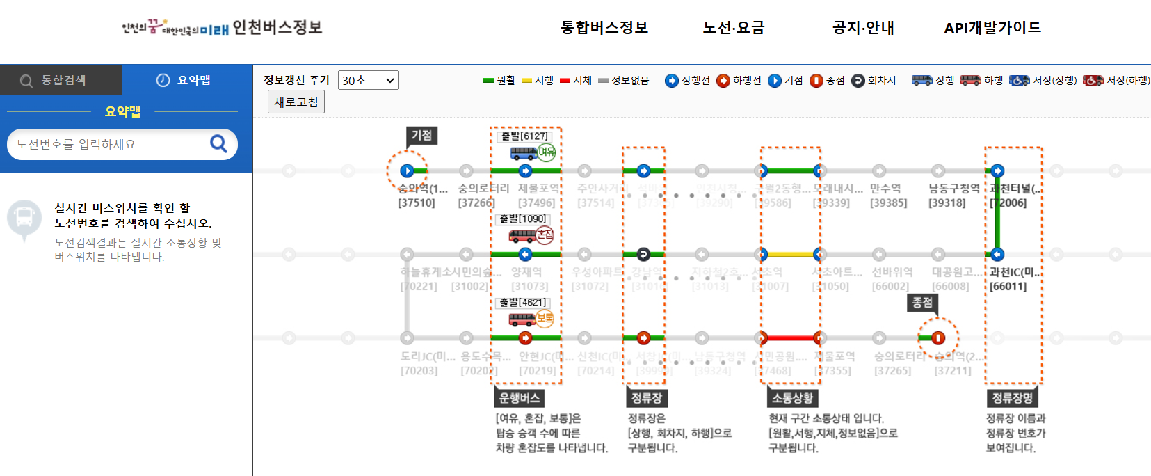 인천 버스노선 검색 간편하게 확인하기
