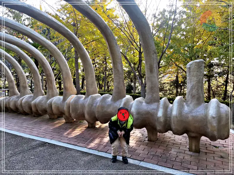 고성공룡박물관_야외전시-공룡갈비뼈-공룡흉내