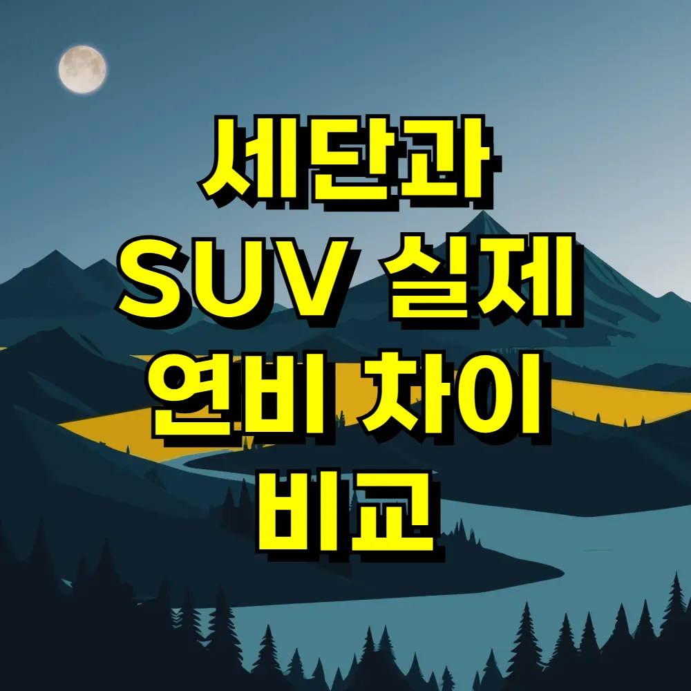 세단과 SUV 실제 연비 차이 비교