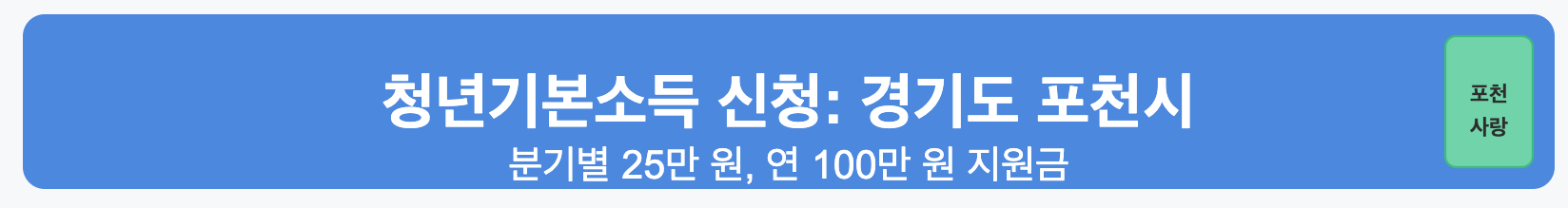 청년기본소득 신청 포천