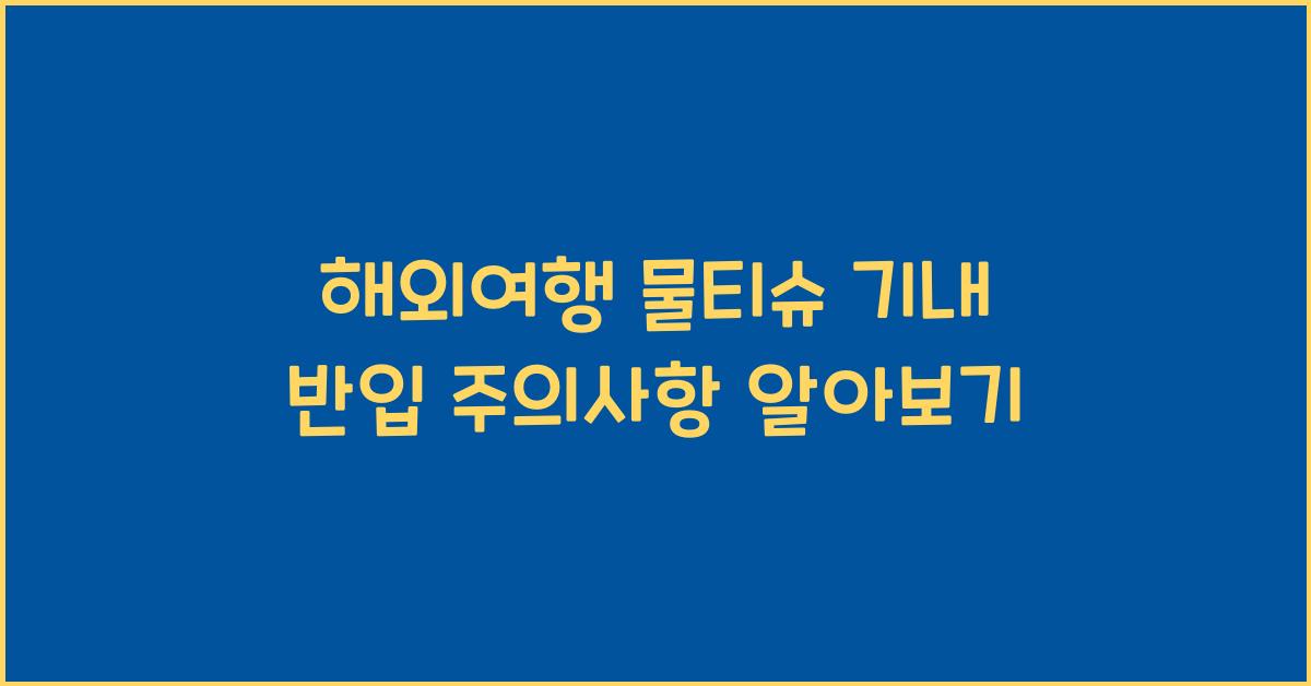 해외여행 물티슈 기내 반입
