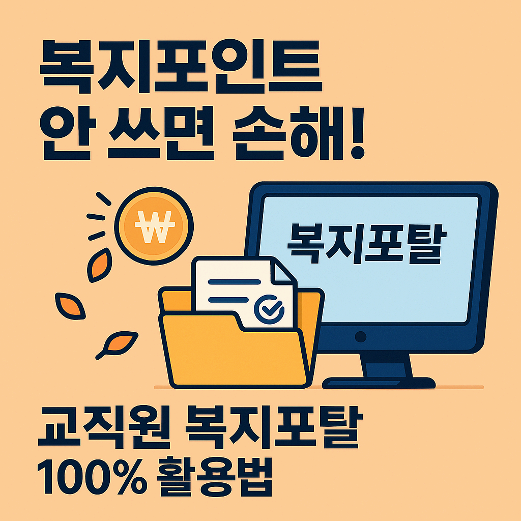 복지포인트 안 쓰면 손해! 교직원 복지포탈 100% 활용법
