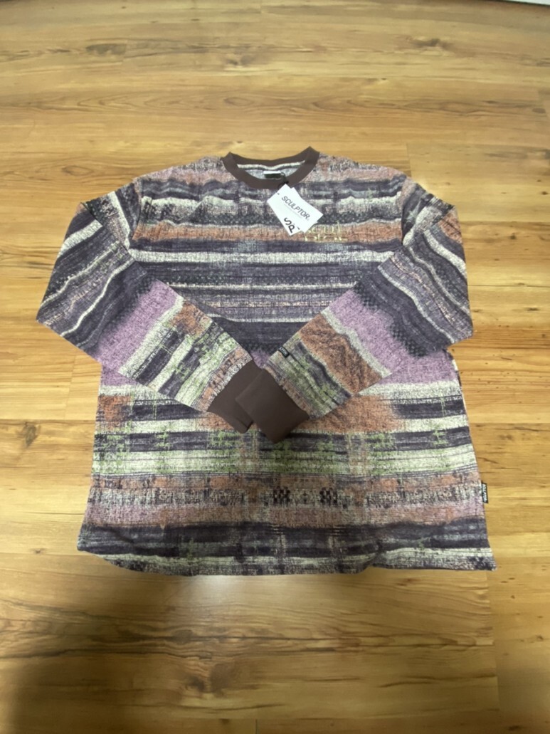 스컬프터 니트 티셔츠 Ombrer Stripe L/S Tee Multi Mauve