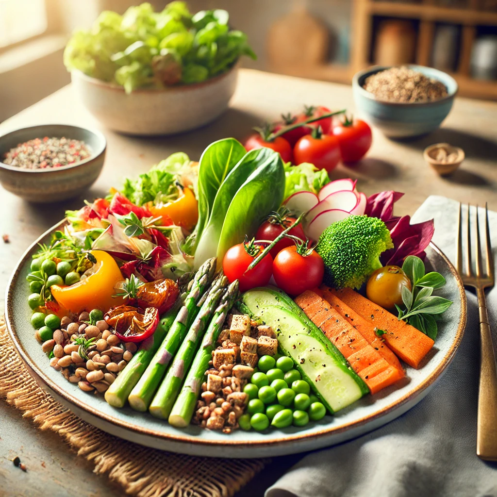 영양 균형을 맞춘 요리 단백질 비타민 미네랄