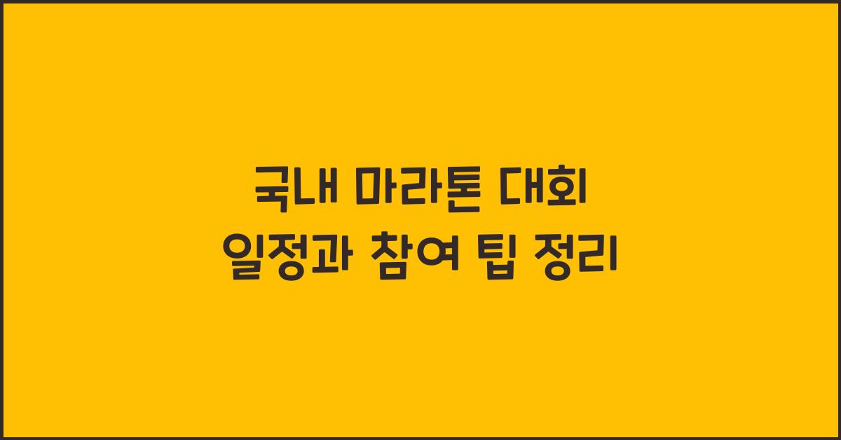국내 마라톤 대회