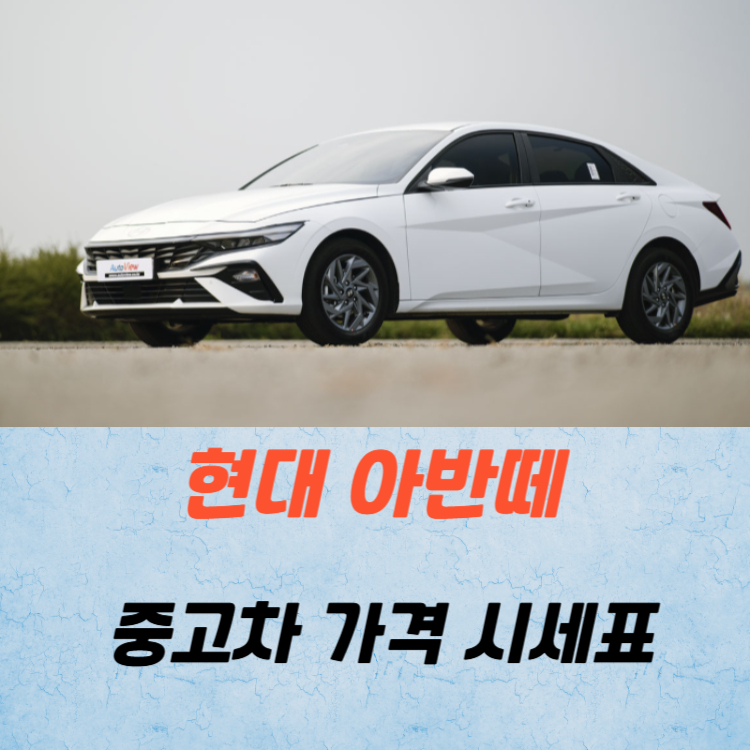 현대 아반떼 중고차 가격 시세표 유지비