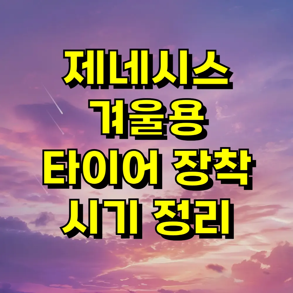 제네시스 겨울용 타이어 장착 시기 정리