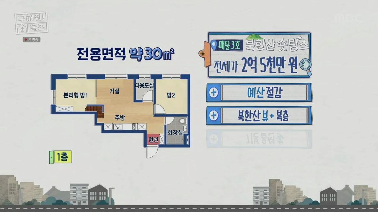 구해줘홈즈 예비 신혼집 서울 일산 2,3억원대 전세 투룸이써 사랑의 대화 프러포즈 하우스 엄지척 핑크렐라 마곡역 30초컷 오피스텔 북한산 숏방스 매물 리모델링 인테리어 최종 선택 소개