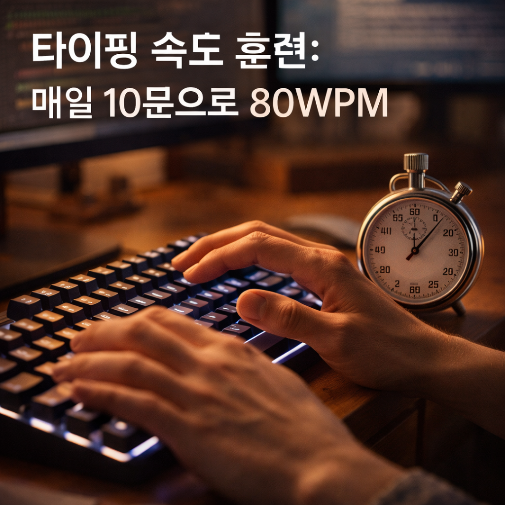 타이핑 속도 훈련: 매일 10분으로 80WPM 도달하기