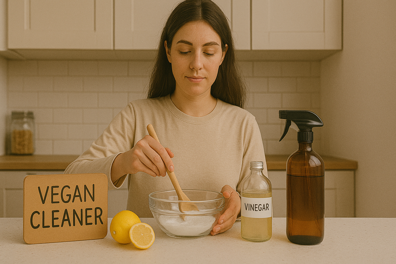 비건 세제를 만드는 여성