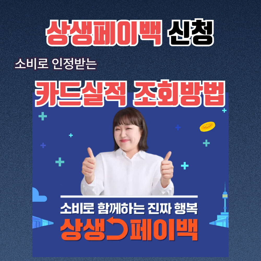 상생페이백 신청 소비로 인정받는 카드실적 조회방법