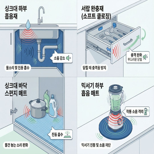 주방 소음 줄이기, 조용하고 편안한 주방 만드는 법