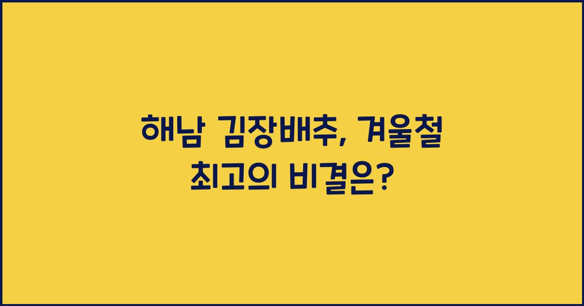 해남 김장배추